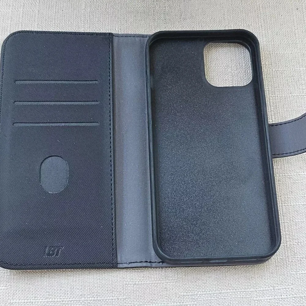 Switch Wallet Phone Case for iPhone 12 Pro Max Black Card Hold W/ Car Vent Mount